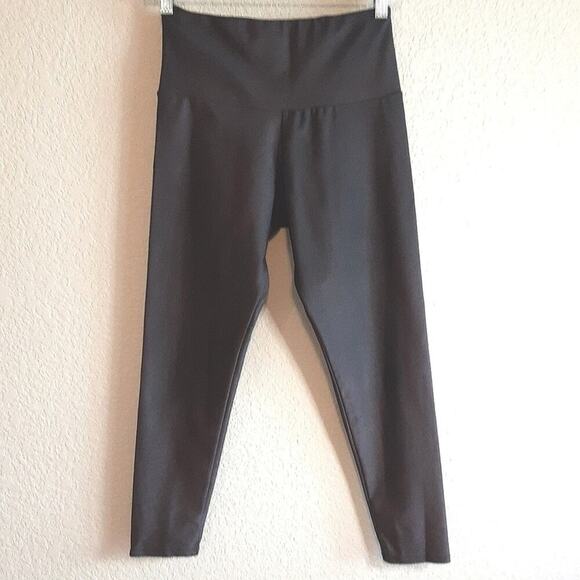 Onzie FLOW High Rise Plum Purple Sparks Iridescent Ankle Athletic Leggings S/M - Picture 3 of 12